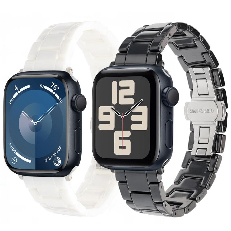 For Apple Watch 46mm / 49mm / 45mm / 44mm Tank Grain Ceramics Watch Band(White) by bashfashion