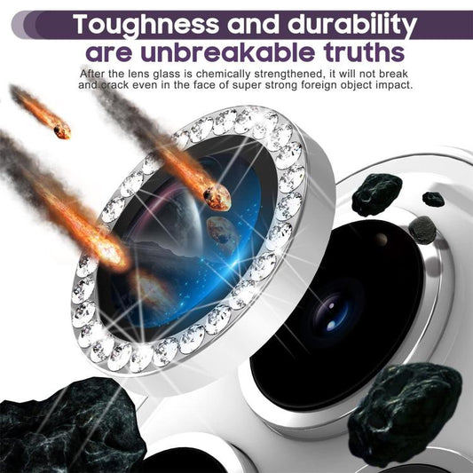 For iPhone 15 Kalebol Individual Camera Lens Diamond Ring Protector(Silver) by Kalebol