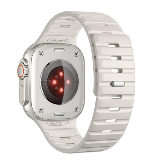 For Apple Watch 46mm / 49mm / 45mm / 44mm Norman Magnetic Silicone Watch Band(Starlight) by bashfashion