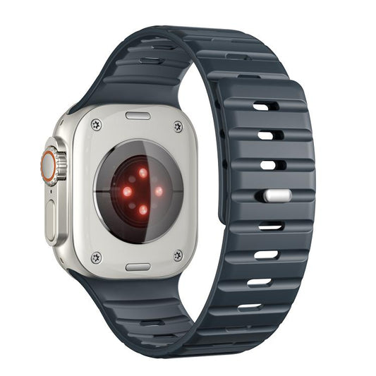 For Apple Watch 42mm / 41mm / 40mm / 38mm Norman Magnetic Silicone Watch Band(Midnight Color) by bashfashion