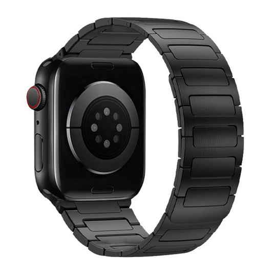 For Apple Watch 46mm / 49mm / 45mm / 44mm I-Beam Magnetic Stainless Steel Strap(Black) by bashfashion