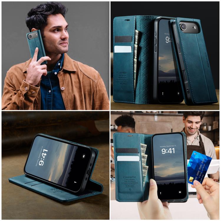 For iPhone Air CaseMe 033 Calf Leather Lining Microfibre RFID Blocking Phone Case(Green) by CaseMe