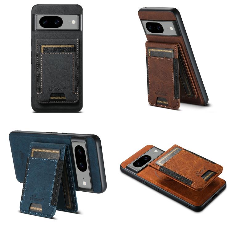 For Google Pixel 9 Pro Suteni H17 Litchi Texture Leather Magnetic Detachable Wallet Phone Case(Blue) by Suteni