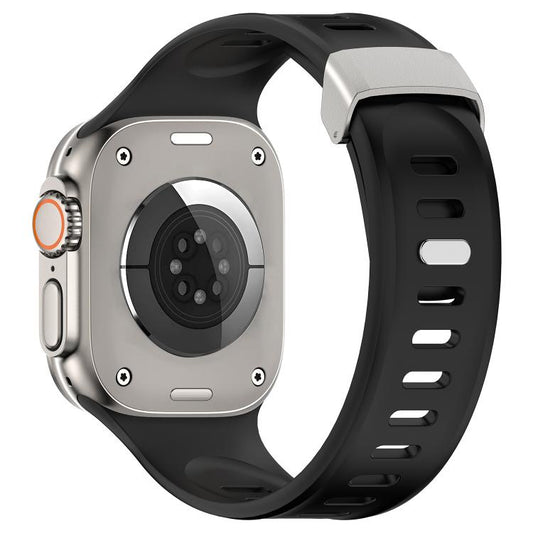 For Apple Watch 46mm / 49mm / 45mm / 44mm Explorer Silicone Watch Band(Black) by bashfashion