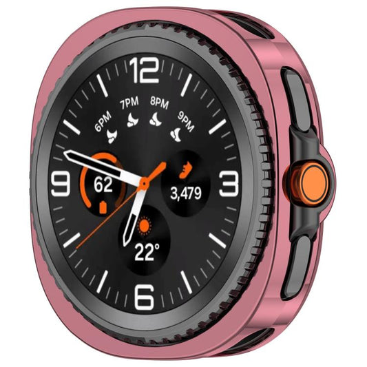 For Samsung Galaxy Watch8 Classic 46mm Half Coverage Hollow TPU Watch Protective Cover(Electroplated Pink) by bashfashion