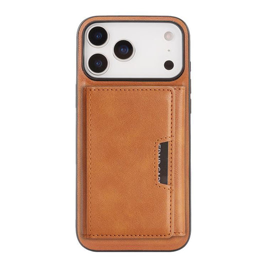 For iPhone 17 Pro Max Kalebol Strong Magnetic MagSafe Tri-Fold Wallet Leather Phone Case(Brown) by Kalebol