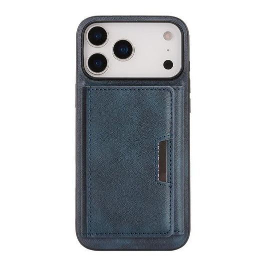 For iPhone 17 Pro Kalebol Strong Magnetic MagSafe Tri-Fold Wallet Leather Phone Case(Blue) by Kalebol