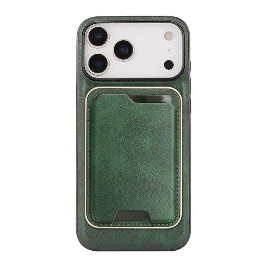 For iPhone 17 Pro Max Kalebol Slim MagSafe Ring Magnetic Card Bag Leather Phone Case(Green) by Kalebol