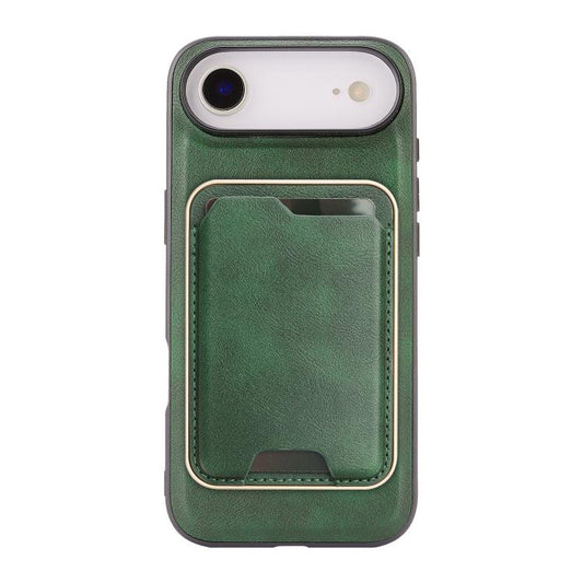 For iPhone Air Kalebol Slim MagSafe Ring Magnetic Card Bag Leather Phone Case(Green) by Kalebol