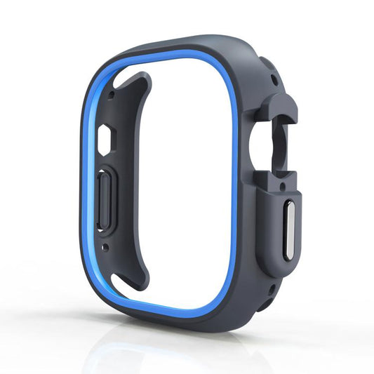 For Apple Watch Ultra 3 / 2 / 1 49mm Two-Color Half Wrap PC Protective Case(Blue) by bashfashion