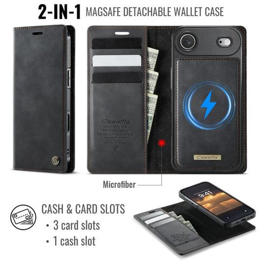 For iPhone Air CaseMe C49 MagSafe RFID Blocking Detachable Wallet Leather Phone Case(Black) by CaseMe