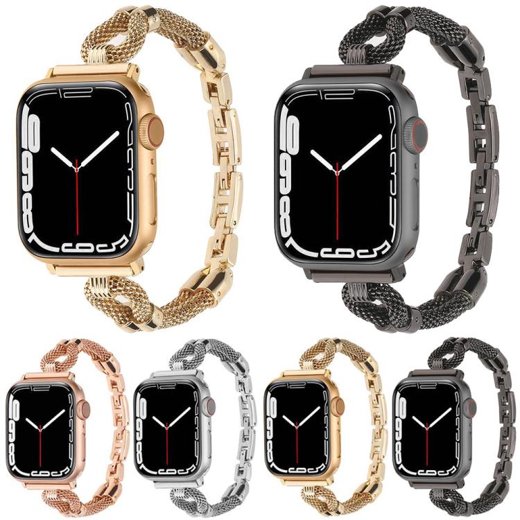 For Apple Watch 46mm / 49mm / 45mm / 44mm Copper Chain Metal Watch Band(Black) by bashfashion