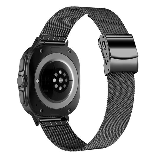 For Samsung Galaxy Watch Ultra 47mm / Ultra 2025 Turtle Buckle Milanese Metal Watch Band(Black) by bashfashion