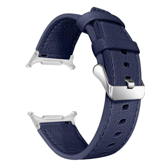 For Samsung Galaxy Watch Ultra 47mm / Ultra 2025 Dual Sides Lychee Genuine Leather Watch Band(Blue) by bashfashion