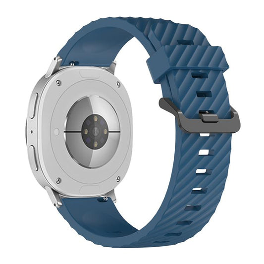 For Samsung Galaxy Watch8 / Watch8 Classic Black Buckle Spruce Silicone Watch Band(Dark Blue) by bashfashion