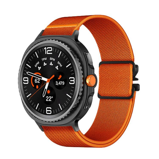 For Samsung Galaxy Watch8 / Watch8 Classic Parachute Buckle Stretch Nylon Watch Band(Orange) by bashfashion