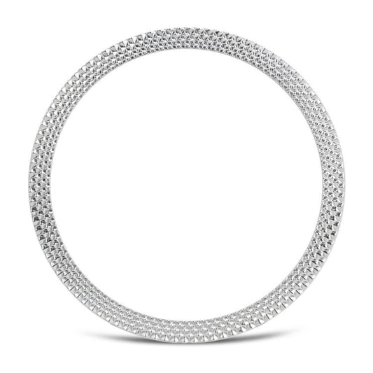 For Samsung Galaxy Watch8 44mm Rhombic Texture Bezel and Solid Color Stitched Silicone Watch Band(Light Blue Silver) by bashfashion