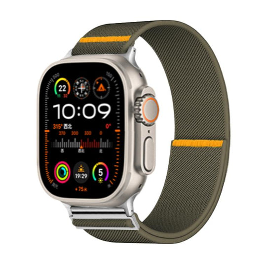 For Apple Watch 42mm / 41mm / 40mm / 38mm Adjustable Single Loop Elastic Nylon Watch Band(Army Green) by bashfashion