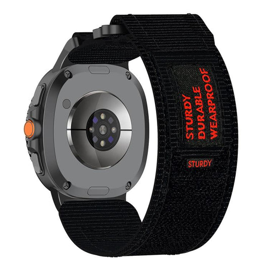 For Samsung Galaxy Watch8 / Watch8 Classic Two Sections Nylon Hook And Loop Fastener Watch Band(Black) by bashfashion