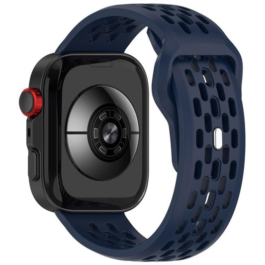 For Huawei Watch Fit4 / Fit4 Pro / Fit3 Mesh Silver Reverse Steel Buckle Silicone Watch Band(Midnight Blue) by bashfashion