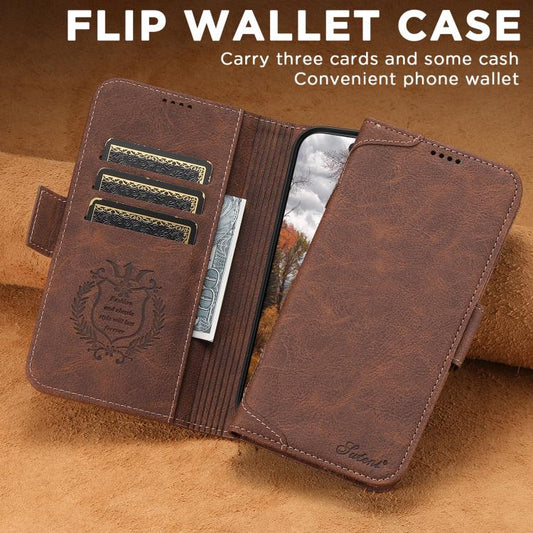 For iPhone Air SUTENI J07 Multifunctional Horizontal Flip Magsafe Leather Phone Case(Brown) by Suteni