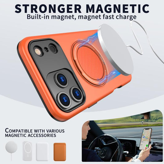 For iPhone 17 Pro Kalebol Magnetic MagSafe Rotation Holder PC Phone Case(Orange) by Kalebol