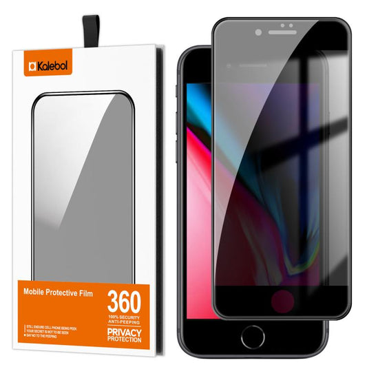 For iPhone 7 Kalebol High-Aluminum Screen-Printed Full-Coverage Black-Border Privacy Tempered Glass Film by Kalebol