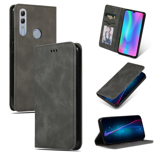 Retro Skin Feel Business Magnetic Horizontal Flip Leather Case for Huawei Honor 10 Lite / Honor 20 Lite / Honor 10i / Honor 20i(Dark Gray) by bashfashion