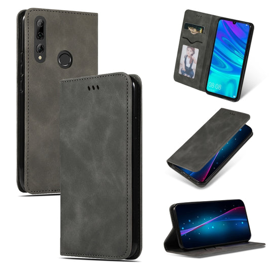 Retro Skin Feel Business Magnetic Horizontal Flip Leather Case for Huawei P Smart 2019 & P Smart Plus 2019 (Dark Gray) by bashfashion