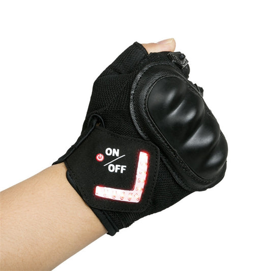 Automatic Induction Turn Signal Gloves Riding Warning Light Gloves, Color:Black(XL) by bashfashion