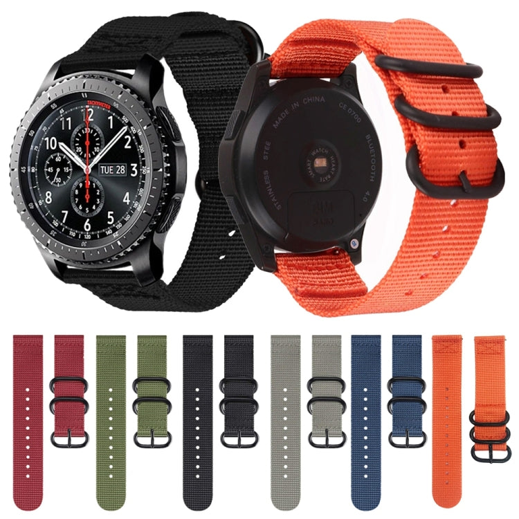 For Samsung Galaxy Watch Active 2 20mm / Gear S3 Nylon Three-ring Watch Band(Orange) by bashfashion