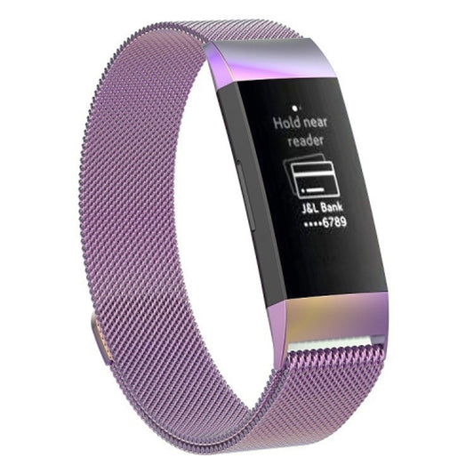 Stainless Steel Magnet Watch Band for FITBIT Charge 4, Large Size: 210x18mm(Colorful Light) by bashfashion