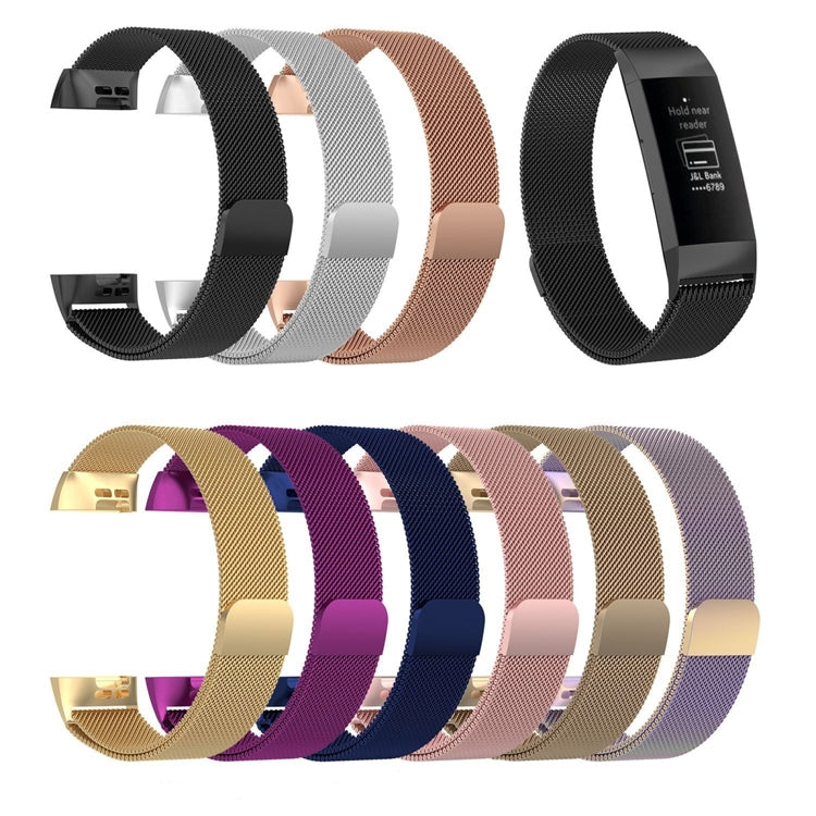 Stainless Steel Magnet Watch Band for FITBIT Charge 4, Large Size: 210x18mm(Colorful Light) by bashfashion