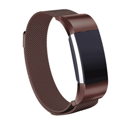 Stainless Steel Magnet Watch Band for FITBIT Charge 4 / 3,Small Size: 190x18mm(Coffee) by bashfashion