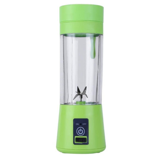 USB Rechargeable Electric Automatic Vegetable Fruit Citrus Orange Juice Maker Cup Mixer Bottle (380ML)(6 Blades Green) by bashfashion