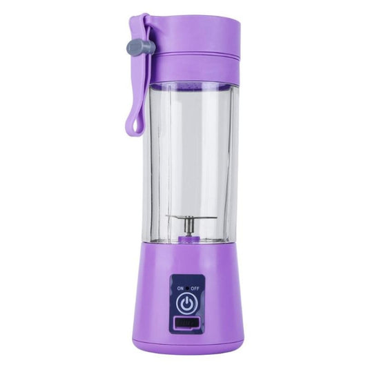 USB Rechargeable Electric Automatic Vegetable Fruit Citrus Orange Juice Maker Cup Mixer Bottle (380ML)(2 Blades Purple) by bashfashion
