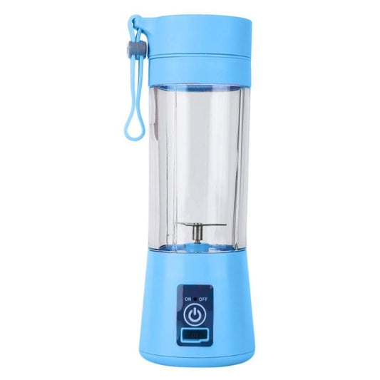 USB Rechargeable Electric Automatic Vegetable Fruit Citrus Orange Juice Maker Cup Mixer Bottle (380ML 2 Blender)(2 Blades Blue) by bashfashion