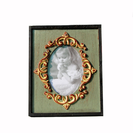 Vintage Wooden Photo Frame Home Decor Wedding Desktop Wall Picture Frame(Blue) by bashfashion