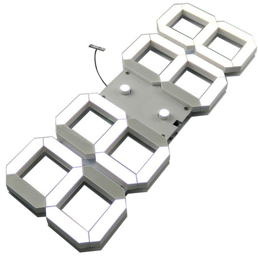 LED Digital Clock Living Room Wall Clock Creative WIFI Clock US Plug, Style:4 Bit WIFI, Color:Hollow White by bashfashion