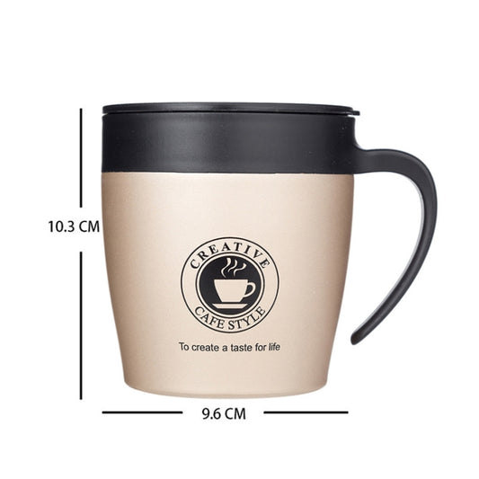 Handle Coffee Mug Stainless Steel Thermos Cups Vacuum Flask Water Bottle Bussiness Portable Thermo Cup(Golden) by bashfashion