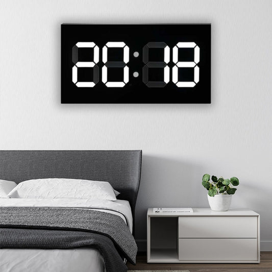 Creative Wall Clock Alarm Clock Simple Remote Control Perpetual Calendar Electronic Clock US Plug, Style:Single-sided Remote Control(White Font) by bashfashion