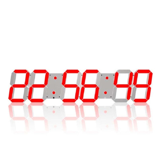 Multifunctional LED Wall Clock Creative Digital Clock, Style:Hollow Remote Control(Red Font) by bashfashion