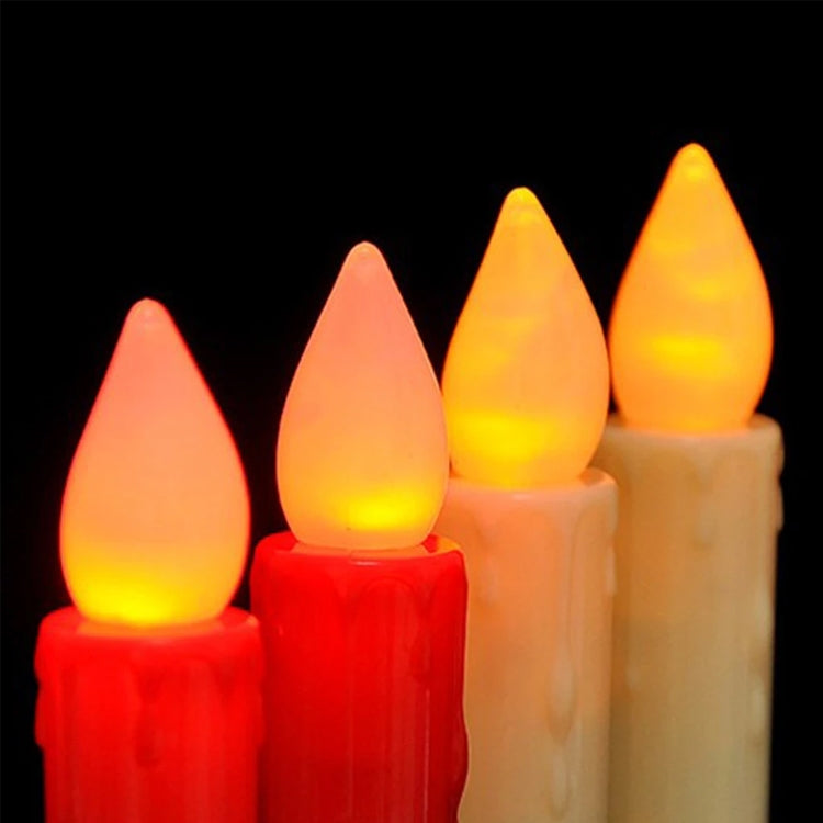 2 PCS Artificial Long Candle Light Plastic Electronic Candle(White Shell Yellow Light) by bashfashion