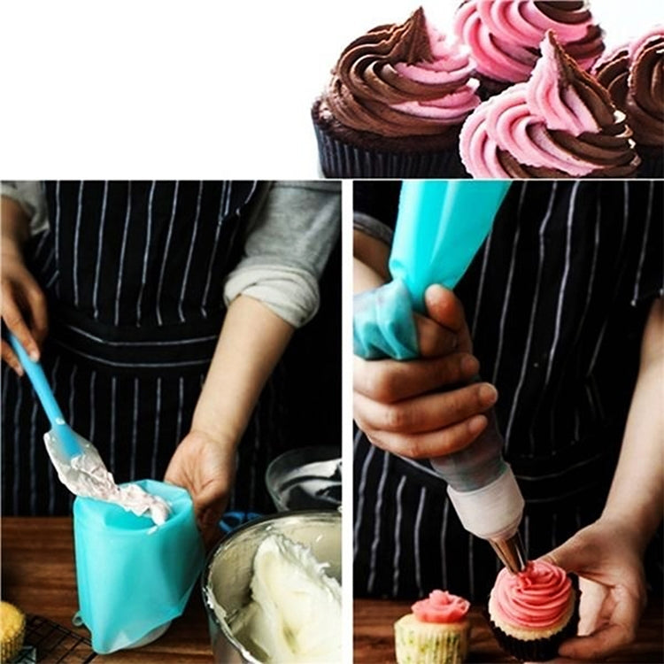 4 in 1 Silicone Icing Piping Cream Pastry Bag Nozzle DIY Cake Decorating Tools Set(EVA Bag Pink 4 Mixed) by bashfashion