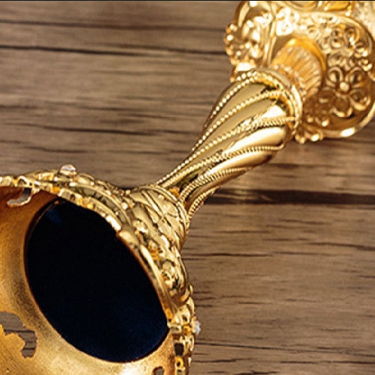 Two PCS/Set Sapphire Single Candle Light Dinner Candle Holder Decoration Wedding Candle Holder, Size:7.6X7.6X18.8cm( Gold) by bashfashion