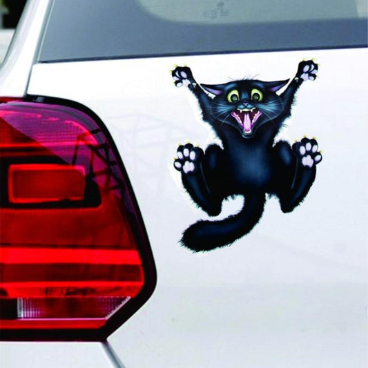 5 PCS Black Cat Pattern Halloween Car Sticker Decor by bashfashion