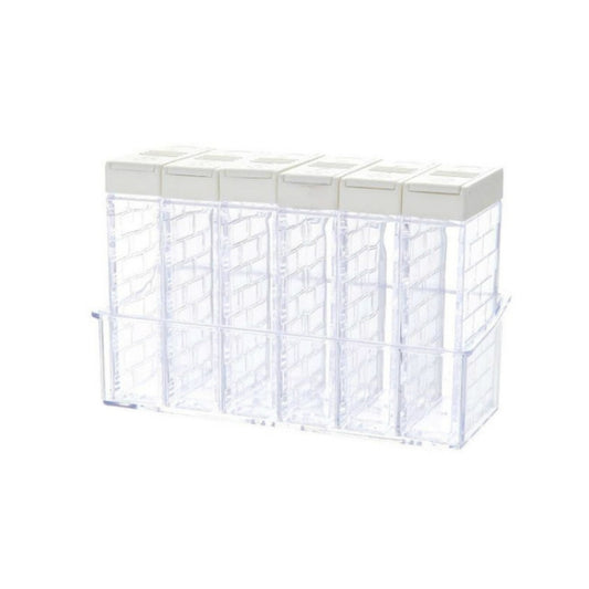 6 PCS Spice Seasoning Box PP Salt Pepper Jars Box Kitchen Spice Storage Bottles(White) by bashfashion