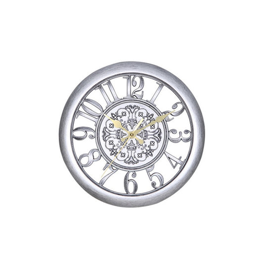 Home Round Retro Living Room Quartz Wall Clock(Antique Silver) by bashfashion