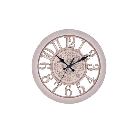 Home Round Retro Living Room Quartz Wall Clock(Antique Pink) by bashfashion
