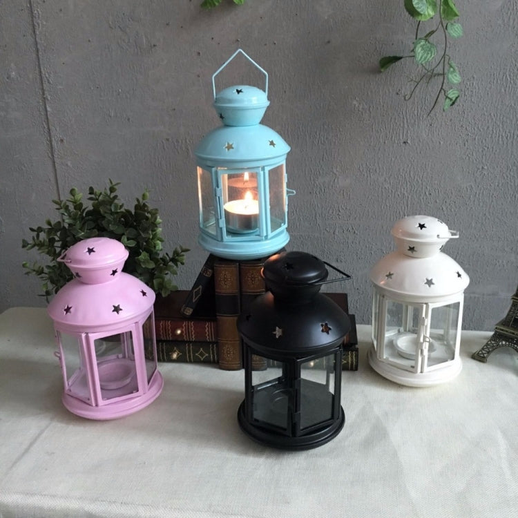 Hollow Star Iron Candle Holder Metal Crafts Portable Candle Holder Decoration(Pink) by bashfashion